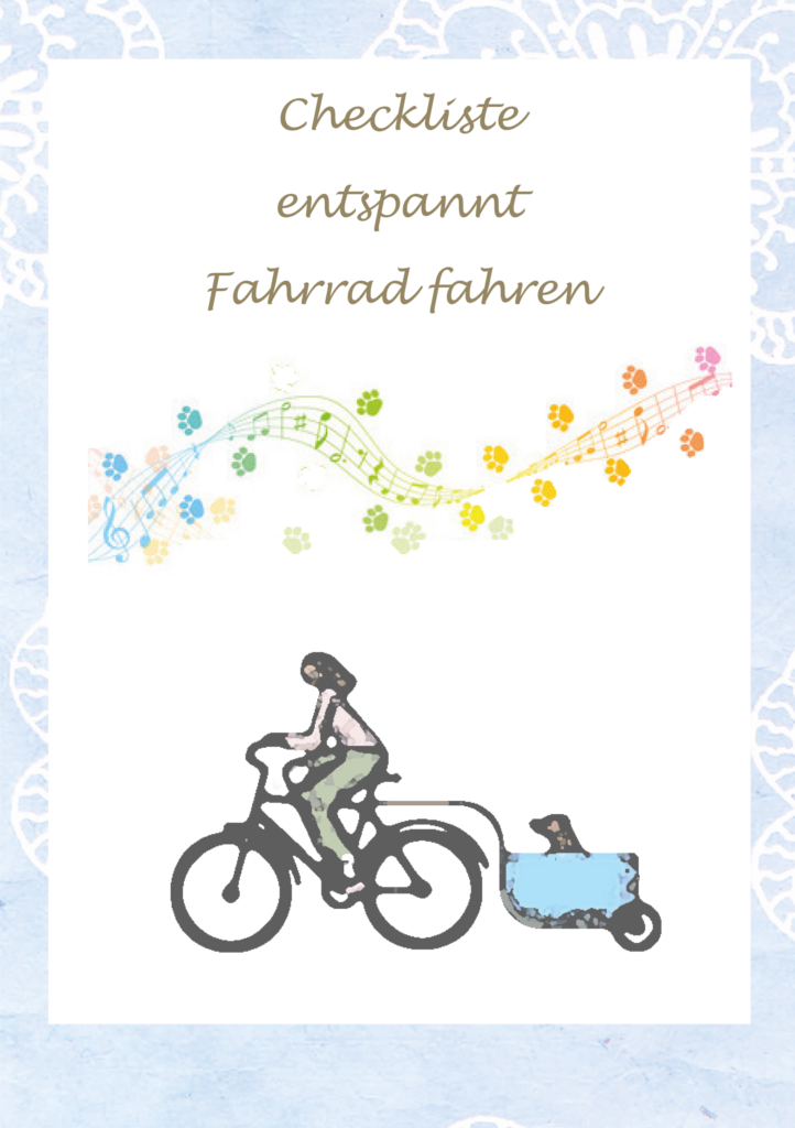 Hund hat keine Angst mehr Fahrrad zu fahren.