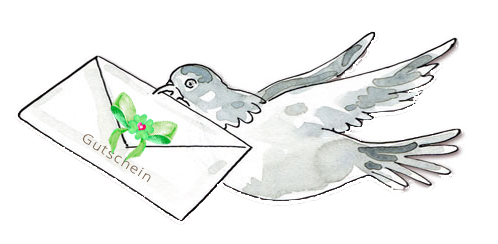 Brieftaube Illustration. Für die Eintragung der Glückspost.