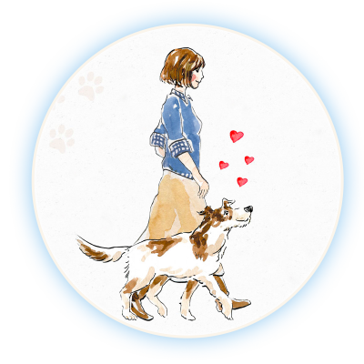 Hunde-mental-führen Frau führt Ihren Hund nur mit der Körpersprache und der mentalen Einstellung.
